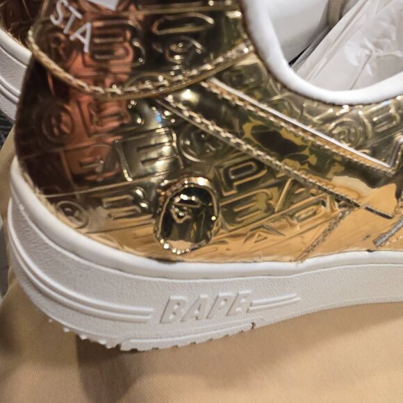 A Bathing Ape BAPE Bapesta #5 GOLD Mens Size 12 1K80191305 Shoes Sneakers NEW - Picture 11 of 16
